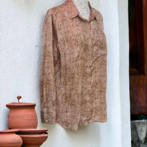 A New Day Snake Print Long Sleeve Blouse - Picture 6 of 14